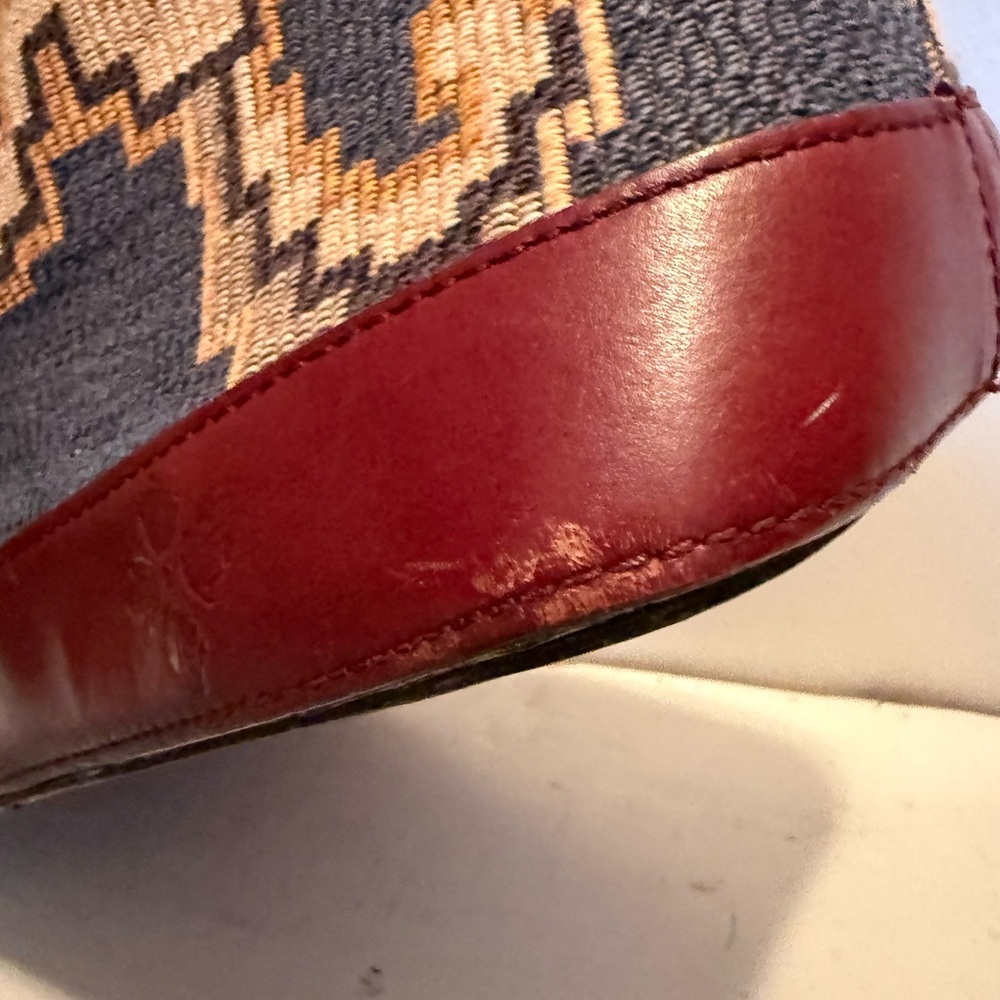 RARE  $199 PATRICIA NASH Tarma PERUVIAN TAPESTRY Blue Brown  Style # P482218 - Picture 10 of 11